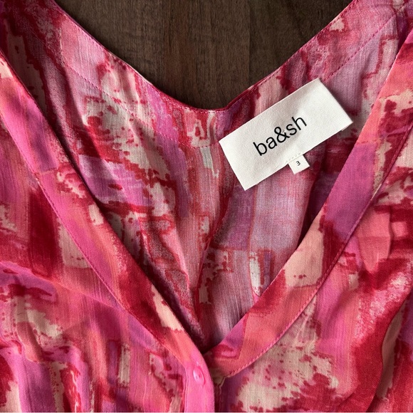 BA&SH Rose Pink Talia Dress - Size 3 = Large / L Size BASH - Picture 11 of 17